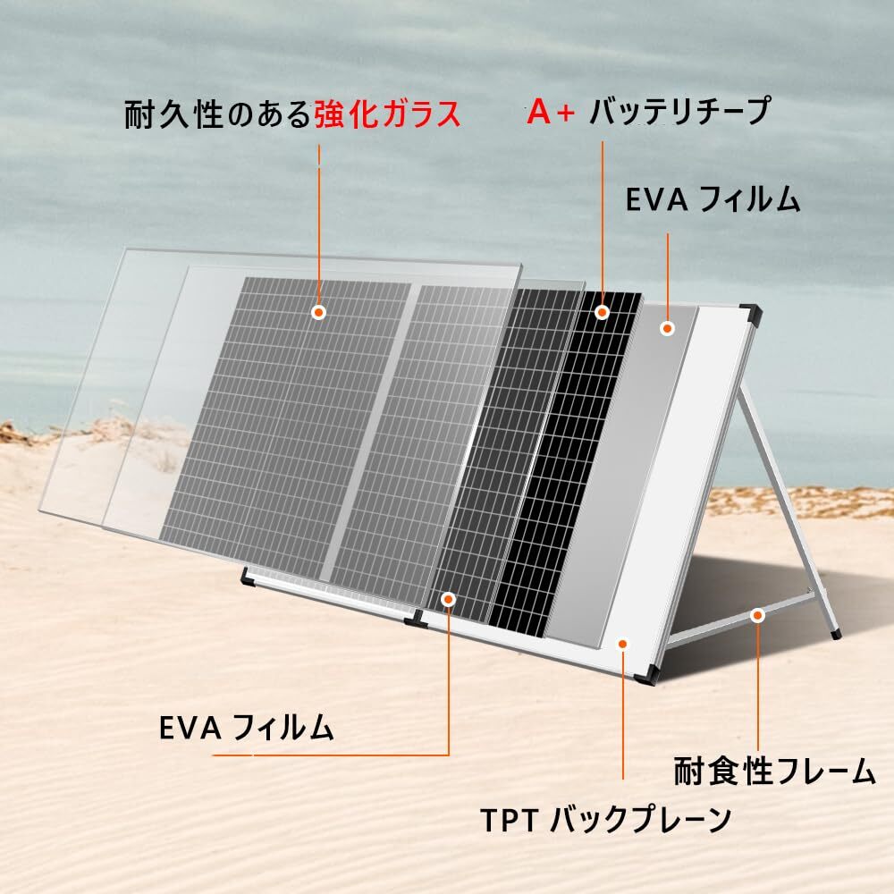 おすすめ ☆ソーラーパネル 100w 車用 耐久性抜群 コンパクトデザイン_画像3