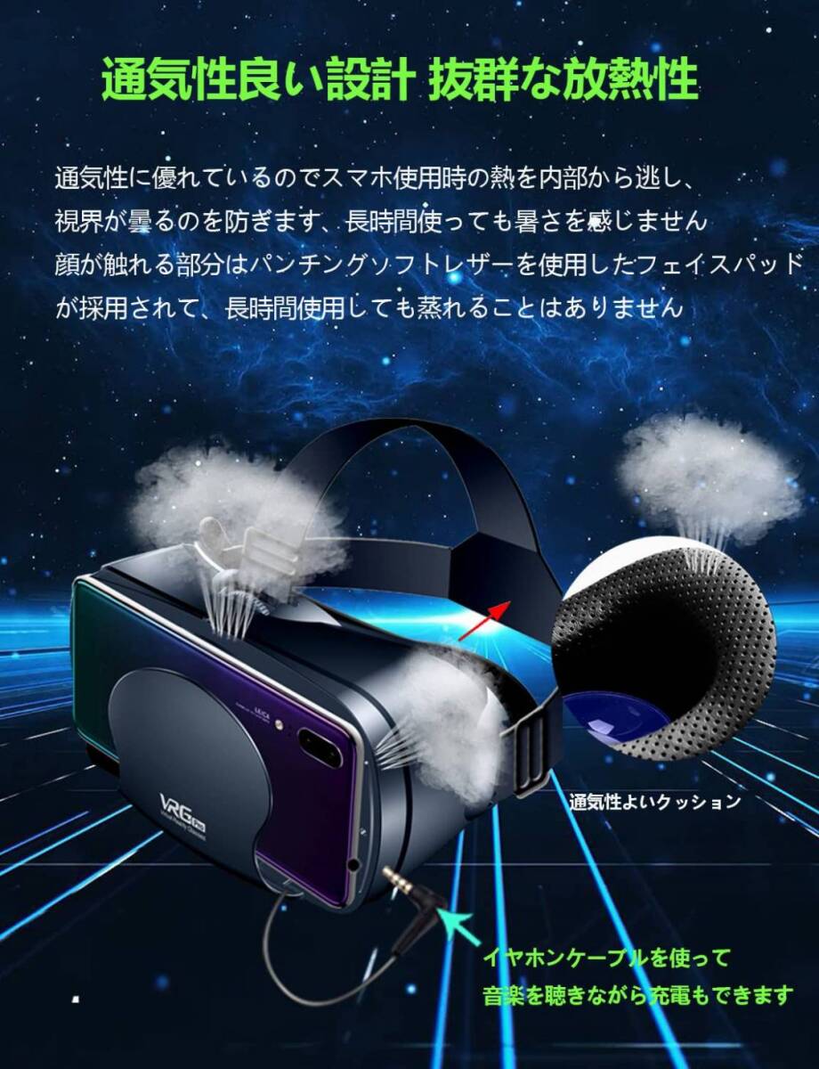 VRゴーグル スマホ用 VRメガネ ブラック_画像6