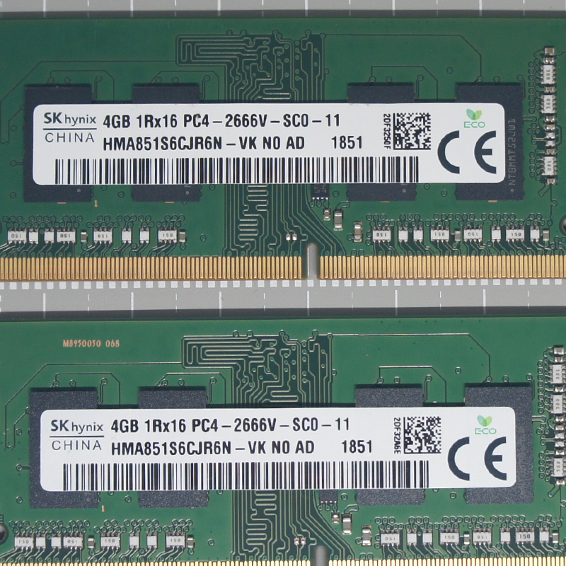 SK hynix 4GB 2666V 4枚セット 省電力デスクトップ ＆ノート用 PC4-2666V-SC0-11 HMA851S6CJR6N メモリ DDR4 SDRAM SODIMMの画像4