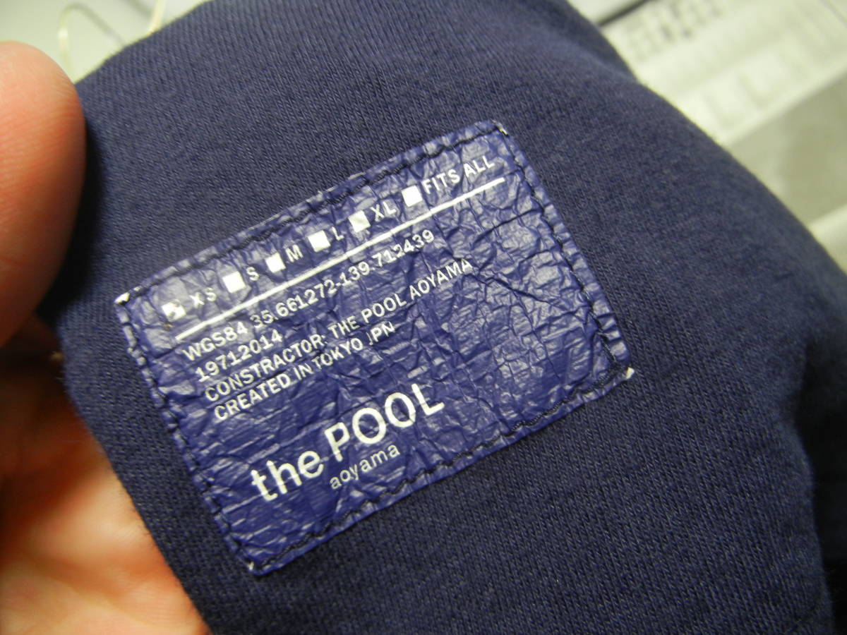 THE POOL ザプール　　ロゴ　ポケットＴシャツ　紺　ネイビー　サイズＸＳ