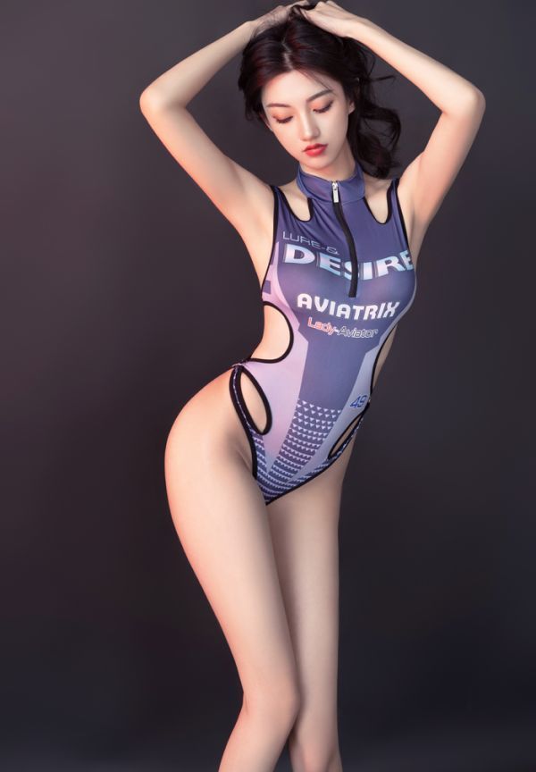  sexy Ran Jerry высокий ноги Leotard открытый черный chi спортивная форма купальный костюм race queen костюмы Night одежда M6511