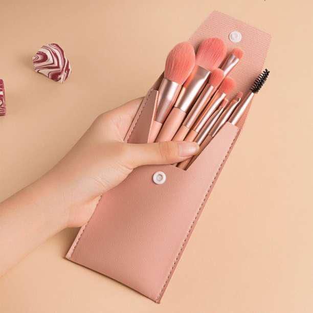 メイクブラシ 8本セット ケース付き 韓国コスメ 化粧道具 化粧ブラシ ピンクの画像2