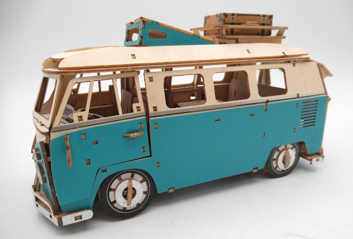  wooden Volkswagen T1 ki-gu-mi model Wooden Art general price 11000 jpy * construction settled present condition goods *N0330073
