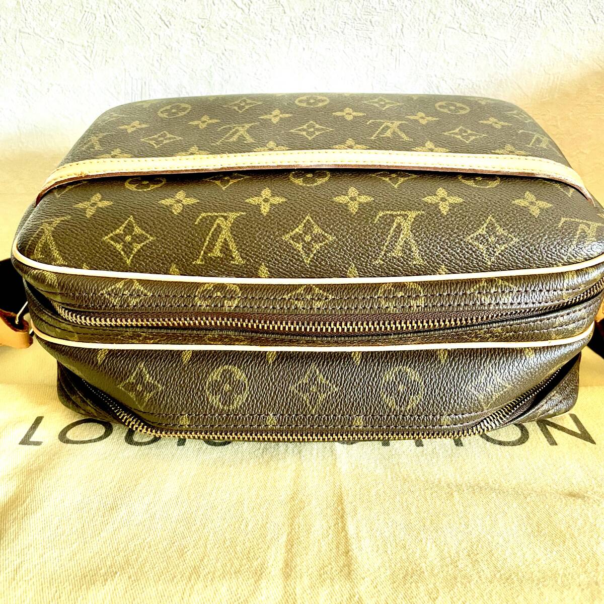 1円　美品　ルイヴィトン リポーターPM クロスボディ ショルダーバッグ M45254 モノグラム ブラウン LOUIS VUITTON Reporter PM _画像10