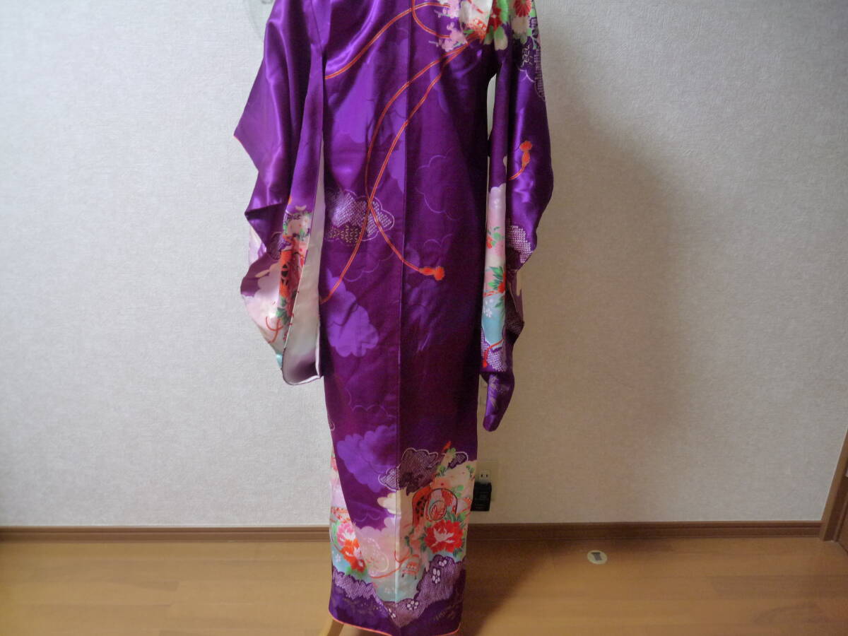  woman .7 -years old for? long-sleeved kimono classic pattern hand drum *..* plum other purple series shoulder . up have 