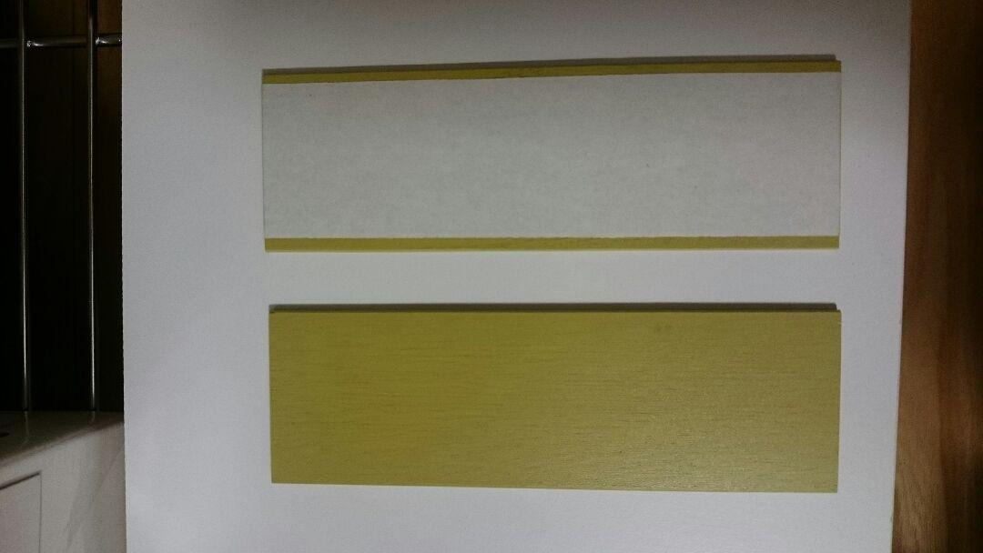 【特別セール/工作に】リメイク天然木タイル80枚黄緑色5㎝×16㎝×厚さ0.3㎝