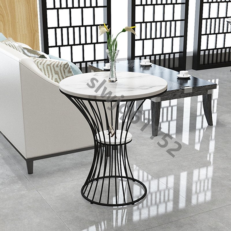 新品 大理石天板のラグジュアリーサイドテーブル2 おしゃれ かわいい インテリア 家具 コーヒーテーブル エンドテーブル ゴールド ホワイト_画像3