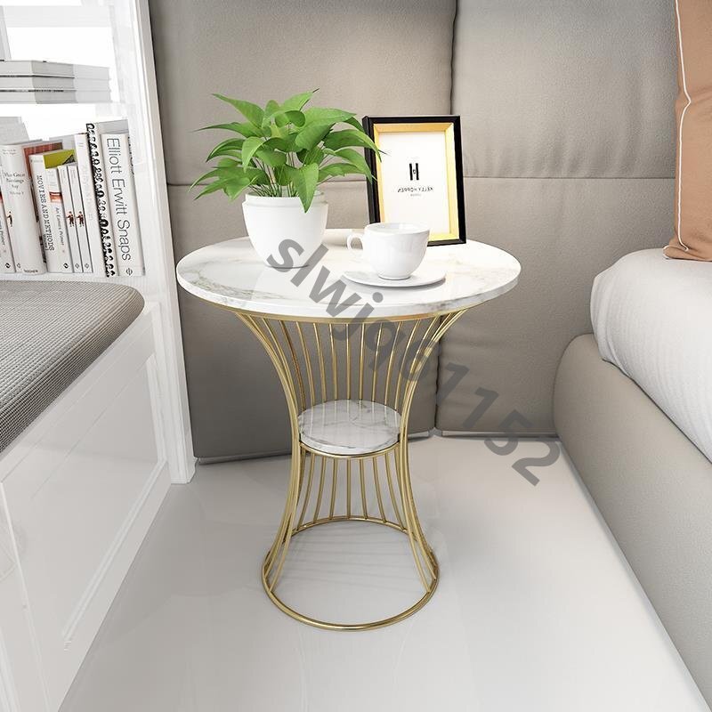 新品 大理石天板のラグジュアリーサイドテーブル2 おしゃれ かわいい インテリア 家具 コーヒーテーブル エンドテーブル ゴールド ホワイト_画像1