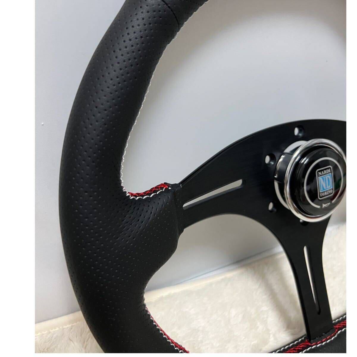  Nardi after market D type D Shape steering gear steering wheel free shipping black black red line rare Momo nardi horn button attaching 