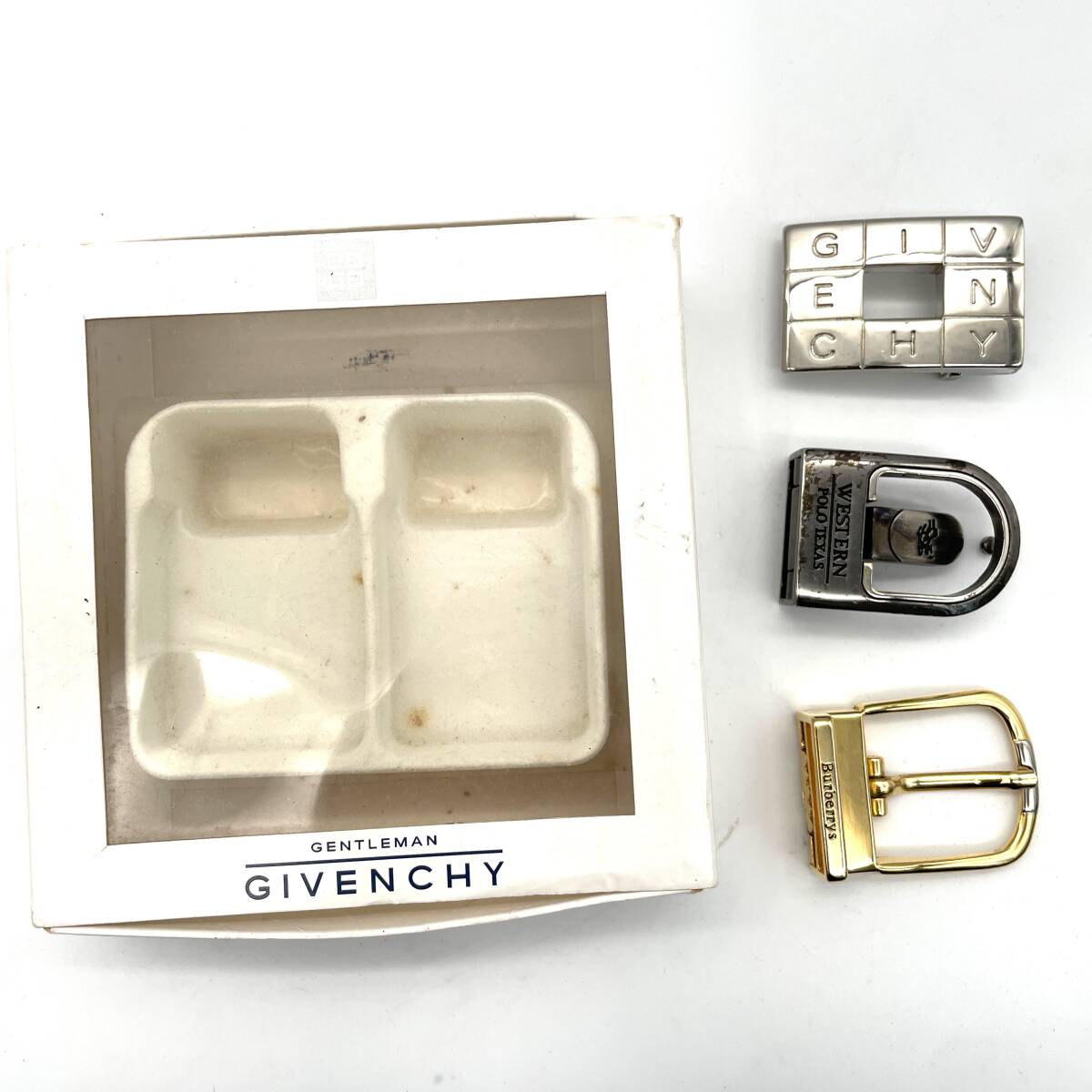 １円〜 ◇豪華 売り切り◇ Burberry バーバリー GIVENCHY ジバンシー WESTERN ベルト バックル 3点 まとめ セット の画像1