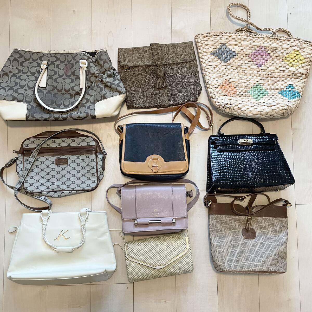 ◇大量出品 売り切り◇ COACH コーチ キタムラ ランバン LANVIN など ハンドバッグ トートバッグ 10点 まとめ セット 卸 山 の画像1