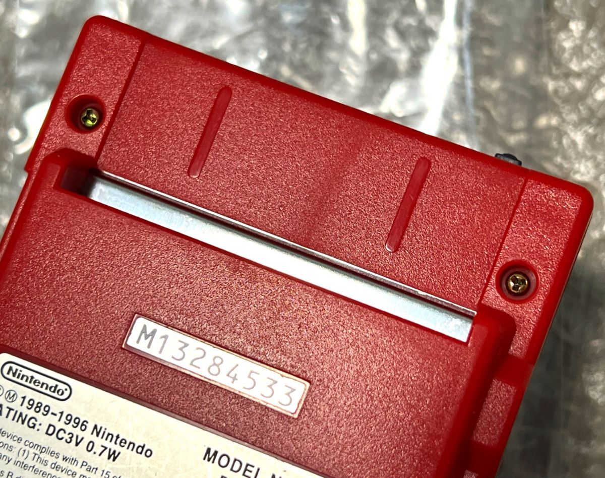 〈本体美品・画面無傷・動作確認済み・箱説付属〉GB ゲームボーイポケット 本体 後期型 MGB-001 レッド GAMEBOY Pocket Red 赤_画像6