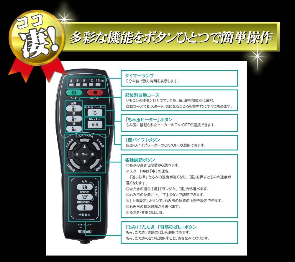 マッサージ機 フジ医療器 MRL-1100RE シートマッサージャー マッサージチェア マッサージ機 肩こりや腰コリ、小型で女性にもオススメ 併売_画像10