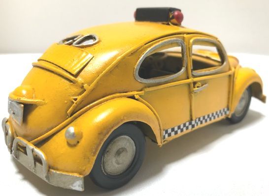  one point thing tin plate. toy series ⑧ Volkswagen taxi manner tin plate ornament retro living furniture antique car Vintage Insta .. model 