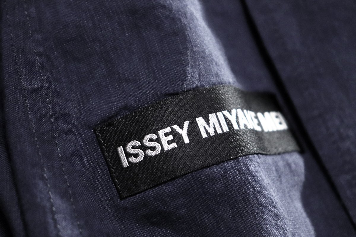 ☆美品☆ISSEY MIYAKE MENイッセイミヤケ/メンズ/シワ加工リネンジャケット：2/紺xw534の画像8