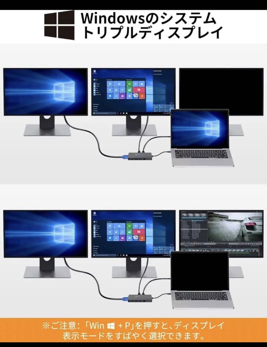 NOVOO トリプルディスプレイ 12-in-1 USB-C ドッキングステーション 人気 USB C ハブ_画像2