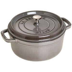 STAUB ストウブ COCOTTE RONDE ピコ・ココット ラウンド グレー 40500-246 24cm 3.8L 新品 おまけ付き_画像1