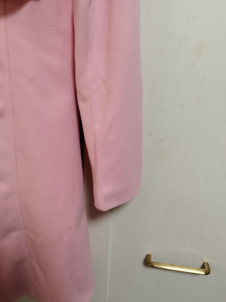 新品未使用　フリル襟スプリングコート　ラシャ素材　ピンクМ 