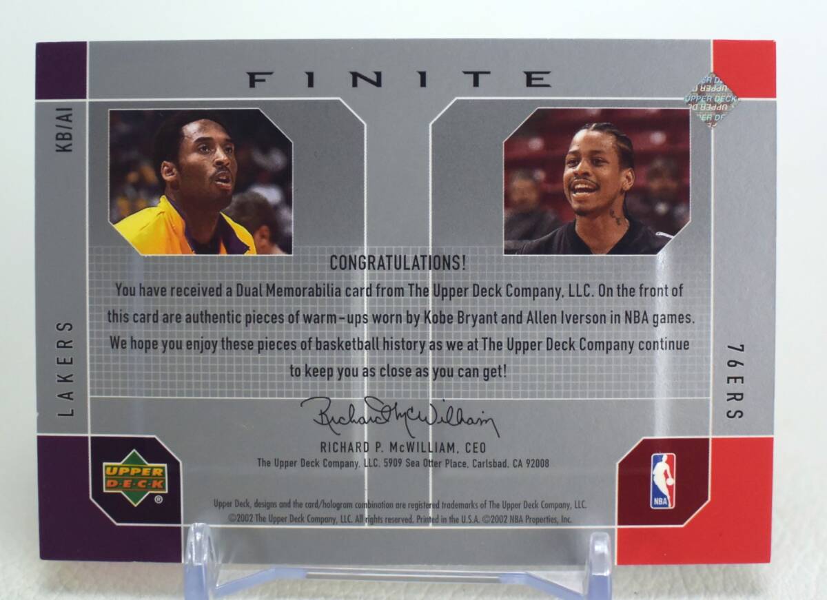 2002-03 Upper Deck Kobe Bryant Allen Iverson Patch NBA card 
