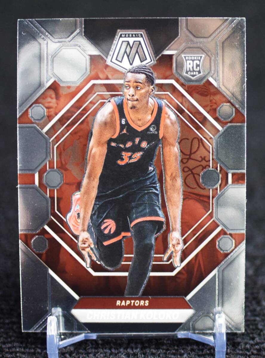 2022-23 Panini Mosaic Christian Koloko NBA カード Toronto Raptors ルーキーカード_画像1