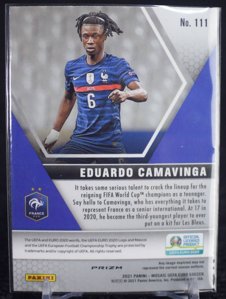 2020-21 Panini Mosaic Silver Prizm Eduardo Camavinga エドゥアルド カマビンガ FIFA サッカー ルーキー カード France_画像2