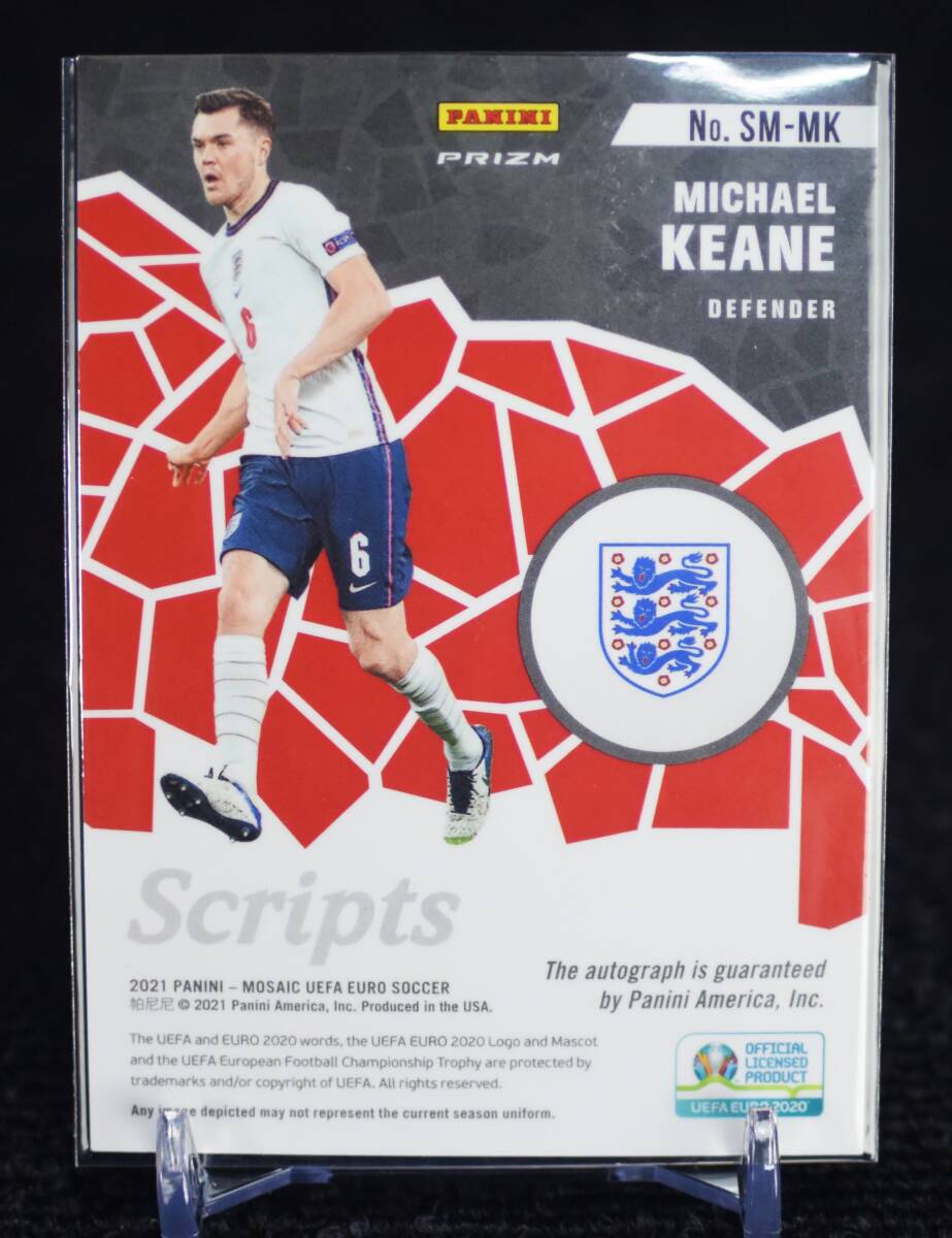  2020-21 Panini Mosaic Silver Prizm Michael Keane Auto サッカー カード England_画像2