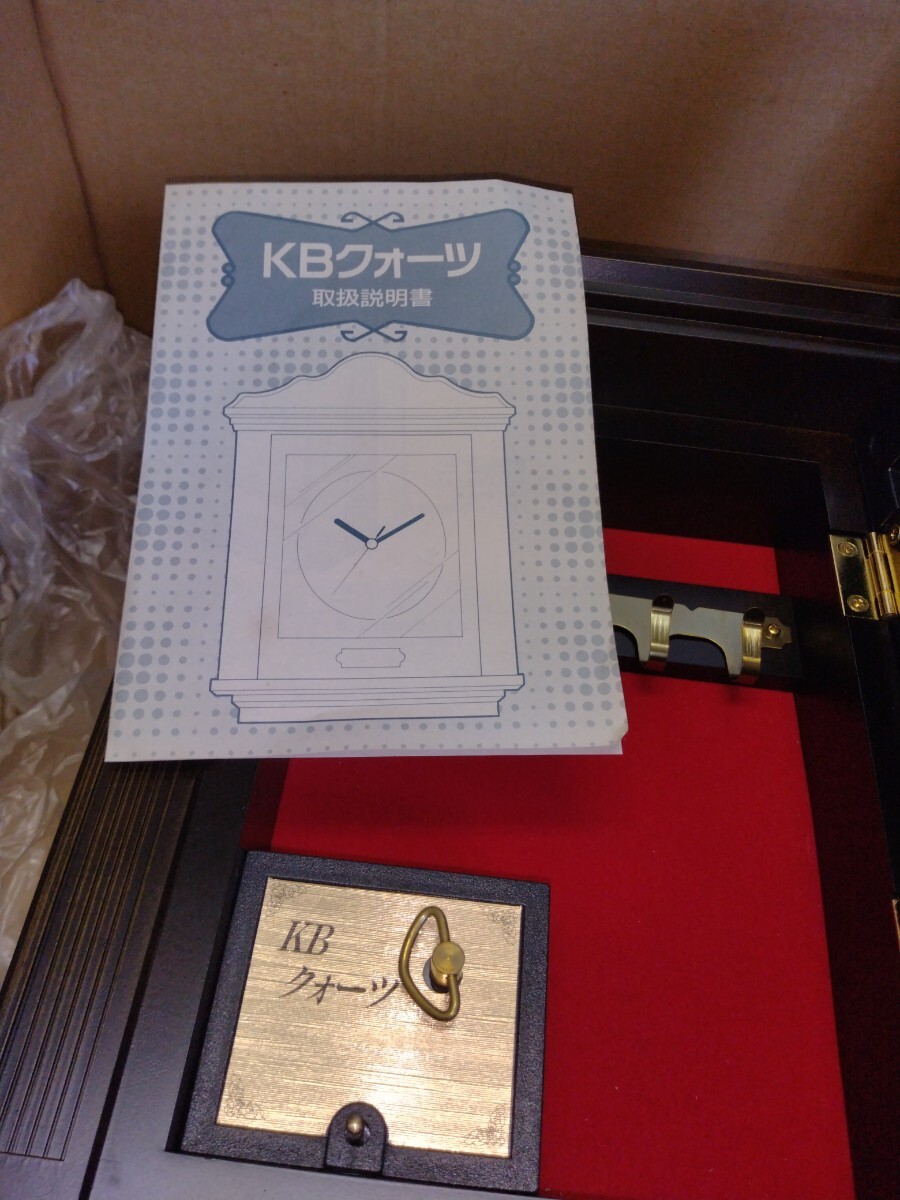 K121【未使用】 KBクォーツ オルゴール付 Key Box 置時計 置き時計 長期保管品 アンティーク _画像6