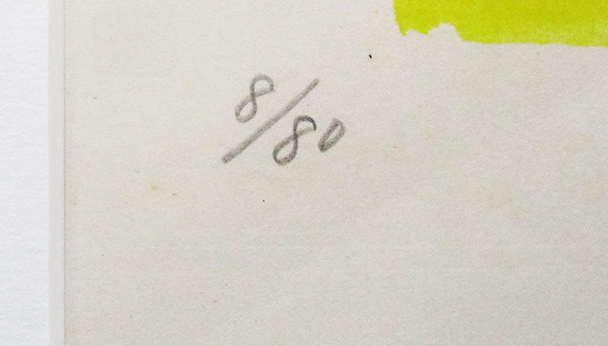靉嘔（アイ・オー/Ay-o）『アダムとイヴ』リトグラフ　ed.8/80. 鉛筆サイン　額付き（箱なし）　1958年制作_画像7