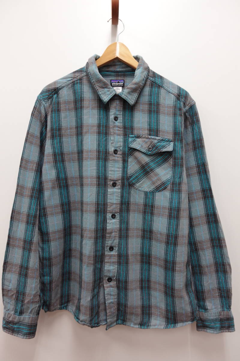 34W パタゴニア patagonia 長袖チェックシャツ オーガニックコットン ヘビーネルシャツ【MENS L】の画像1