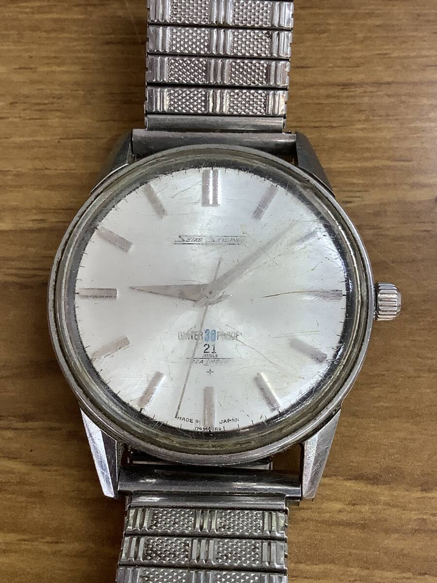 Y2343 SEIKO セイコー 動作品 手巻き SKYLINER スカイライナー WATER 30 PROOF 21石 DIASHOCK 14092 腕時計 _画像1