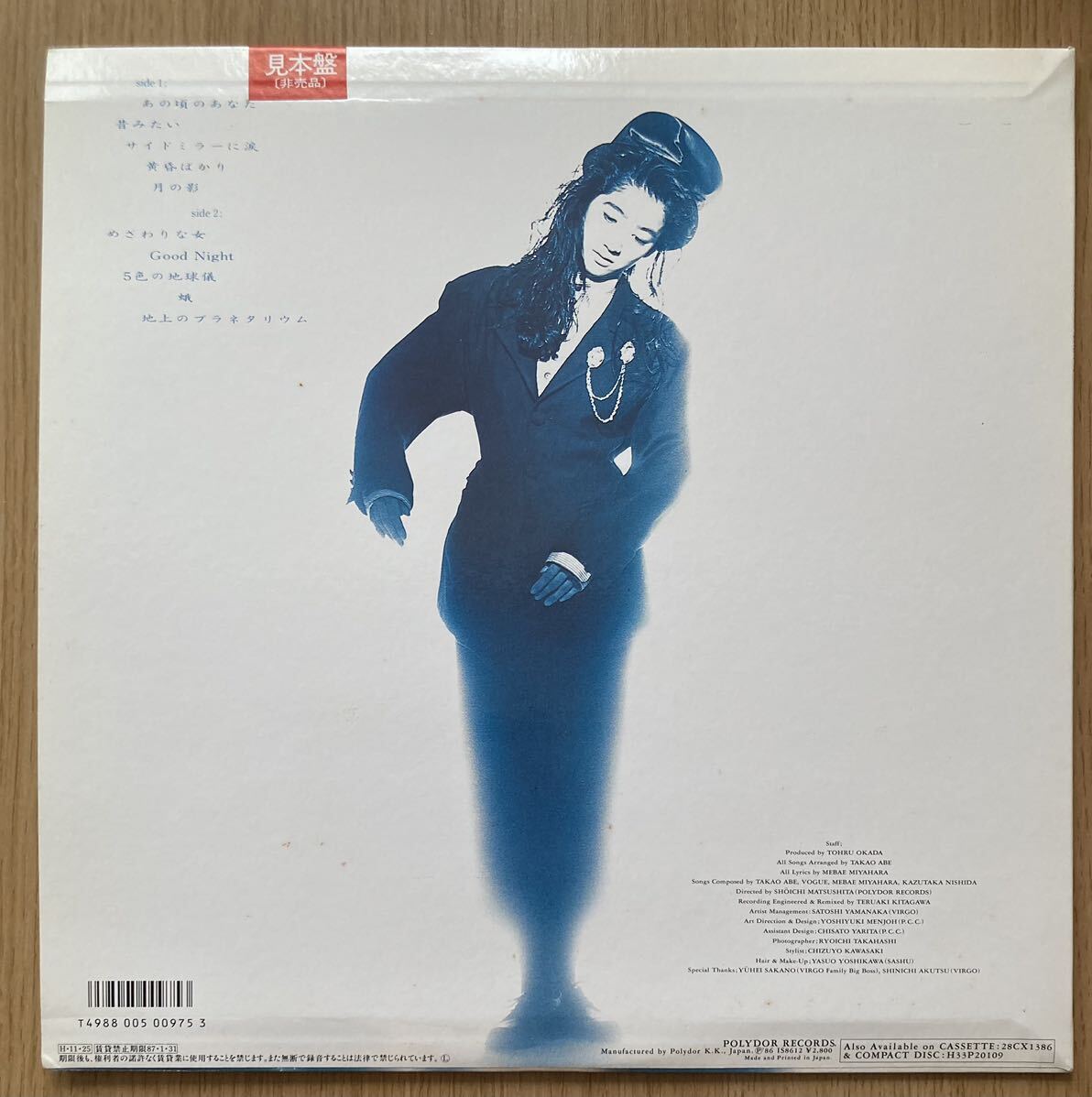 レコード　LP　宮原芽映　『port・fo・lio』1986年　プロデュース・岡田徹　見本盤　美品　販促用資料付き_画像2