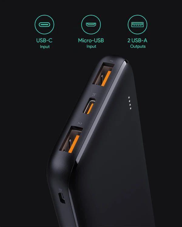 AUKEY モバイルバッテリー 10000mAh PSE技術基準適合 軽量薄型 携帯充電器 スマホ充電器 iPhone Android iPad AirPods Smart など各種対応_画像3