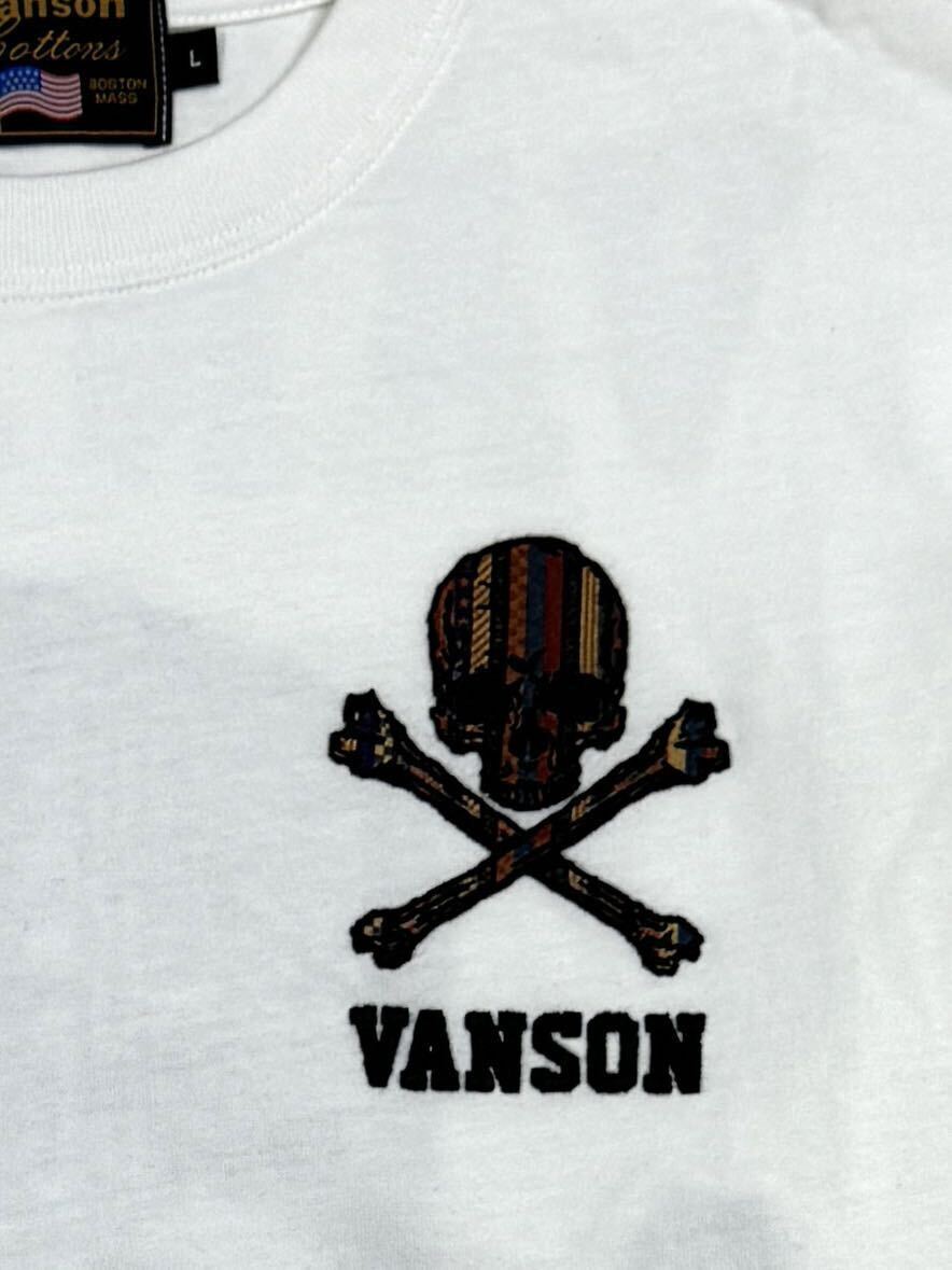 VANSON バンソン ロンTee 天竺 長袖Tシャツ NVLT-2324 オフホワイト Lサイズ_画像3