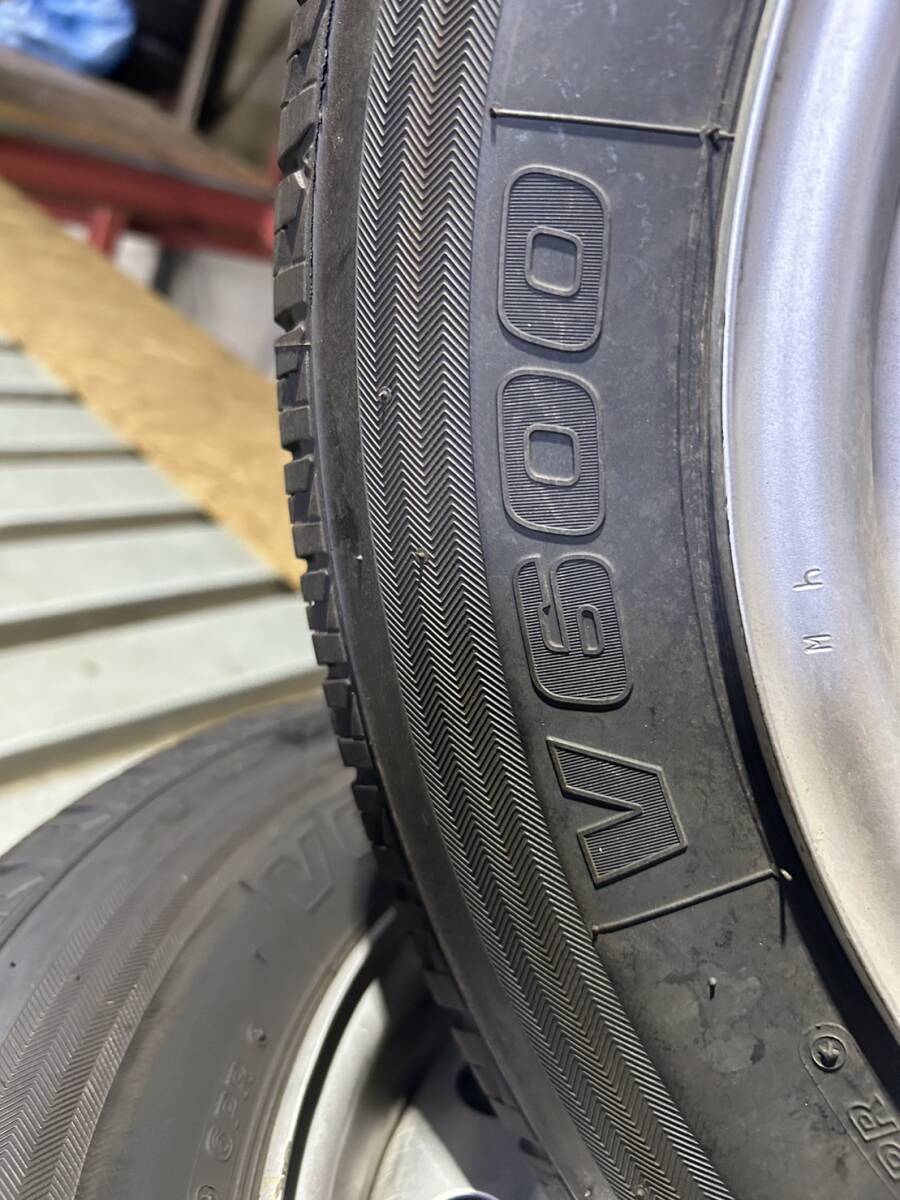 中古夏タイヤホイールセット 165R14 6PR BRIDGESTONE V600  日産純正スチールホイール 4本セット  ★☆送料安★☆の画像4