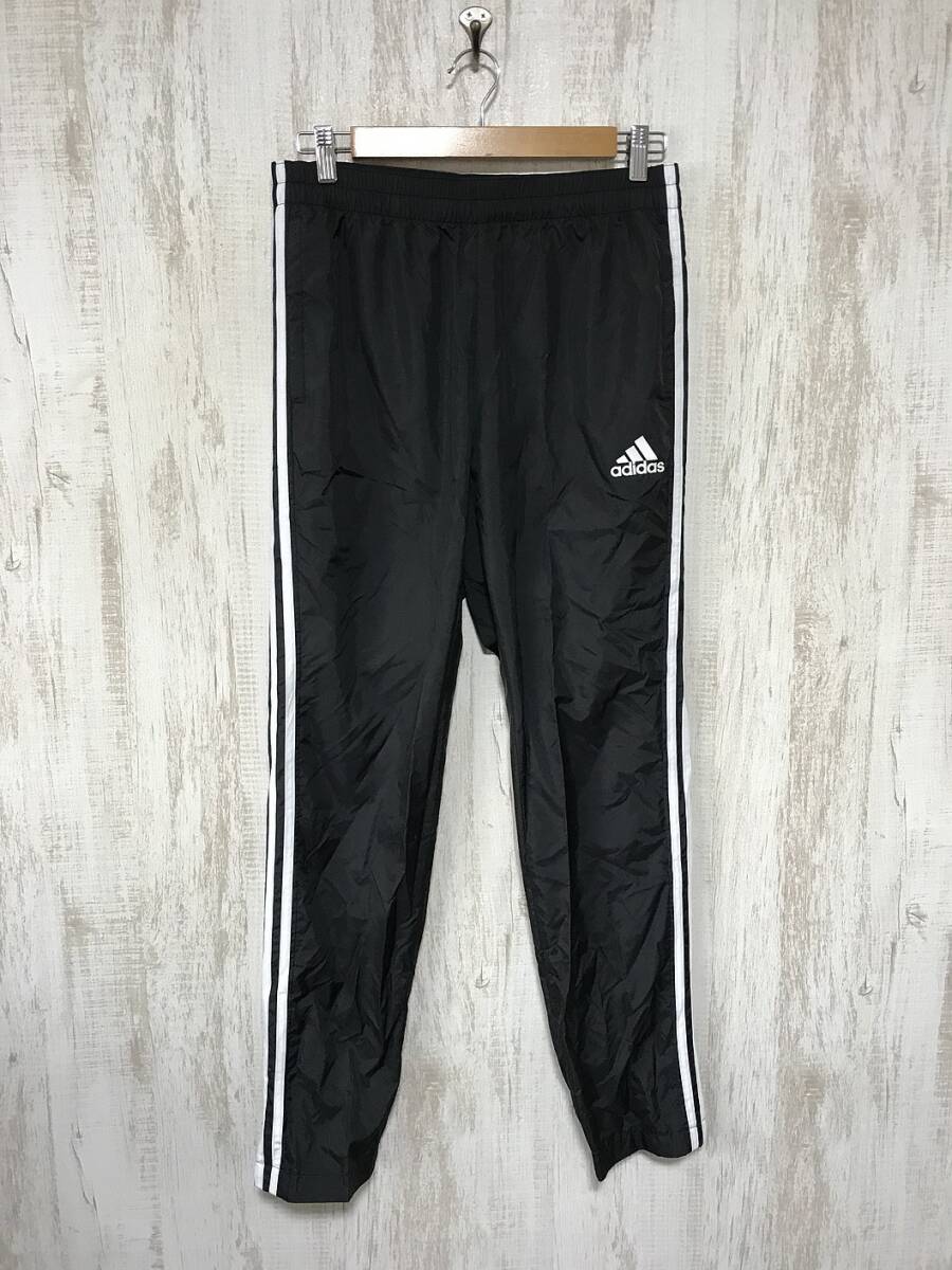 P782☆【3ストライプ サイドライン パンツ 黒】adidas アディダス スポーツ ダンス ストリート O_画像2