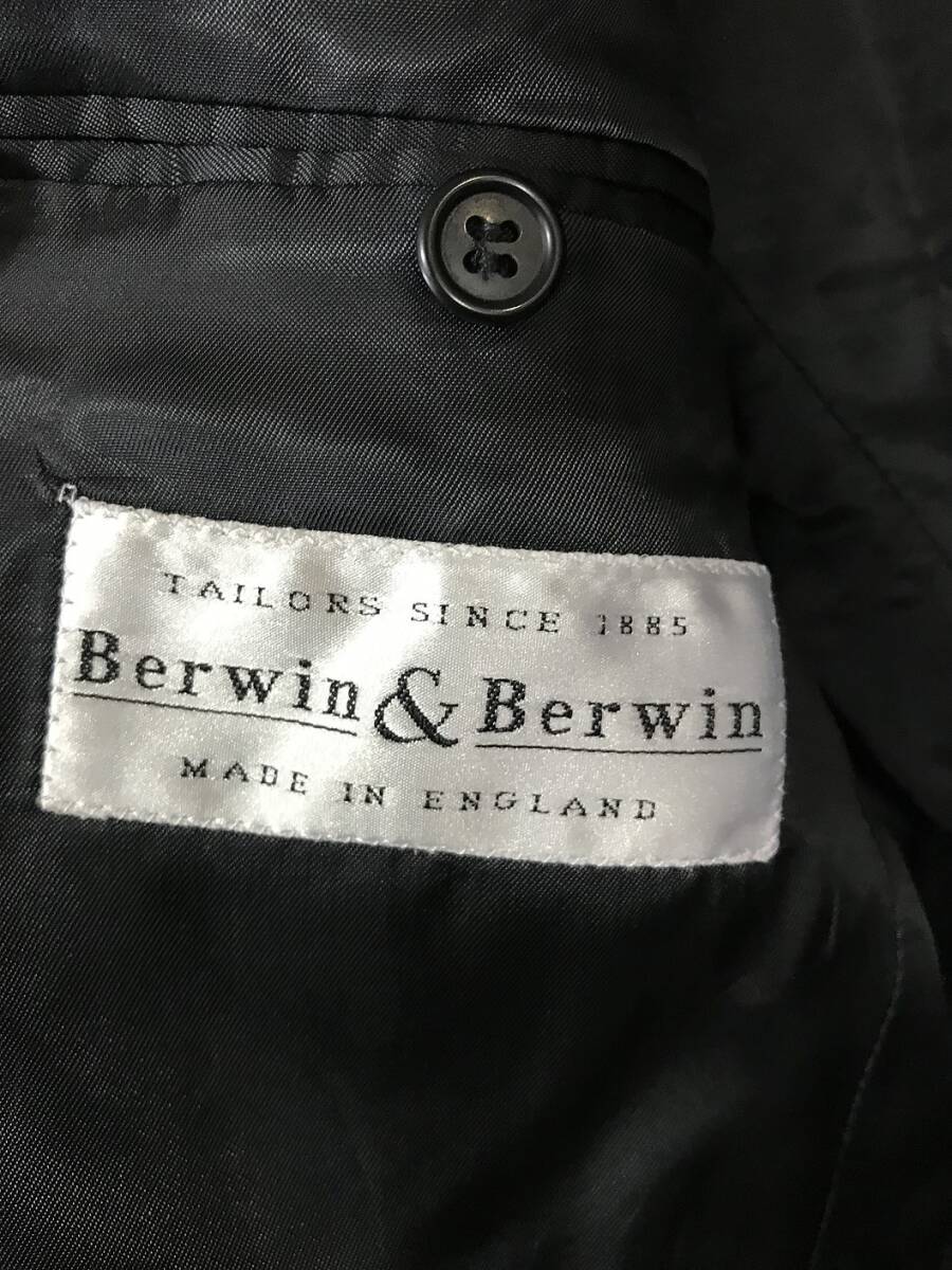 613☆【英国製 シルクブレンド ジャケット】Berwin＆Berwin シングルブレザー 38_画像6