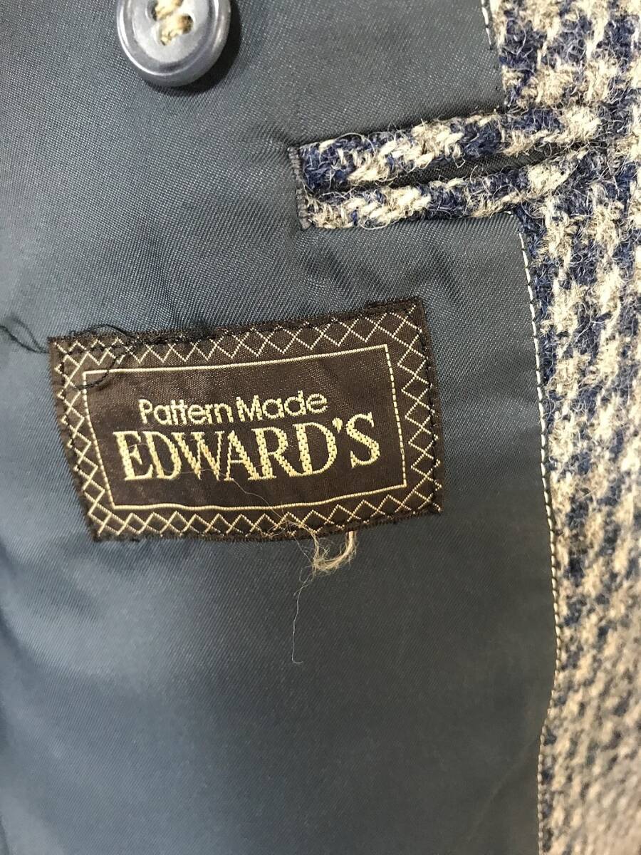 626☆【ヴィンテージ 古着 ツイードジャケット】EDWARDS シングルブレザー マルチカラー_画像4