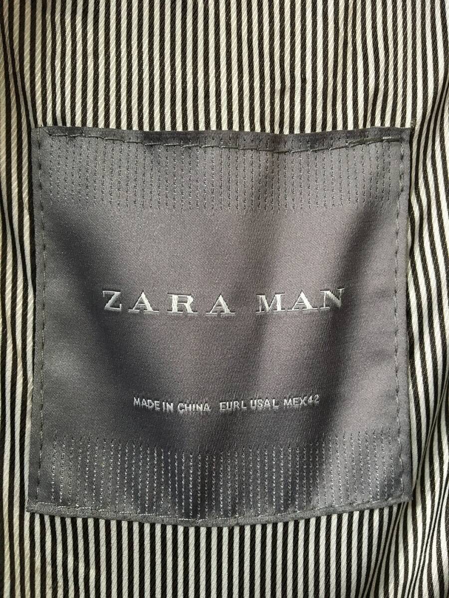 675☆【スエードタイプ ジップアップジャケット】ZARA MAN ザラマン L カーキ_画像4