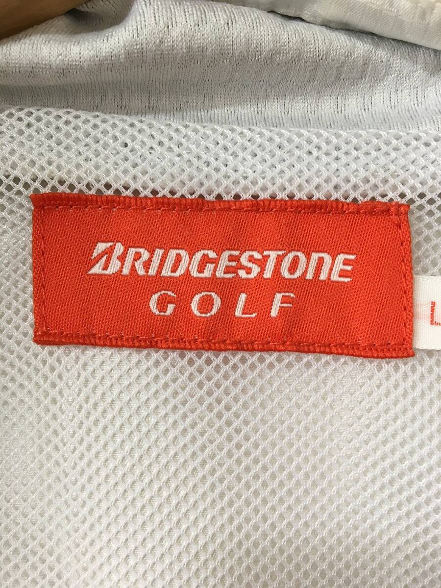 880☆【ゴルフウェア 裏メッシュ ウィンドジャケット】BRIDGESTONE GOLF ブリジストン 白 Lの画像7