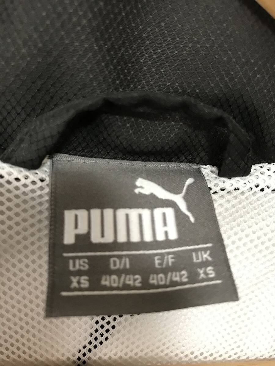 979☆【裏メッシュ ウィンドジャケット】PUMA プーマ ウィンドブレーカー 白 黒 XSの画像4