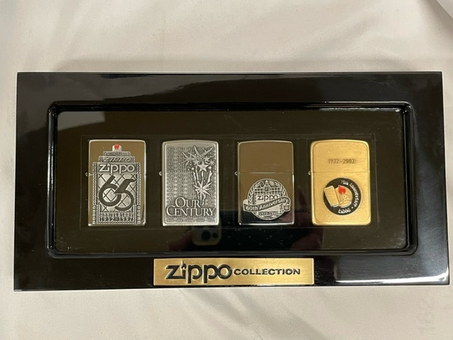 T5919 zippo ジッポ アニバーサリーコレクションセット 4個 専用ケース付き 未使用保管品の画像1