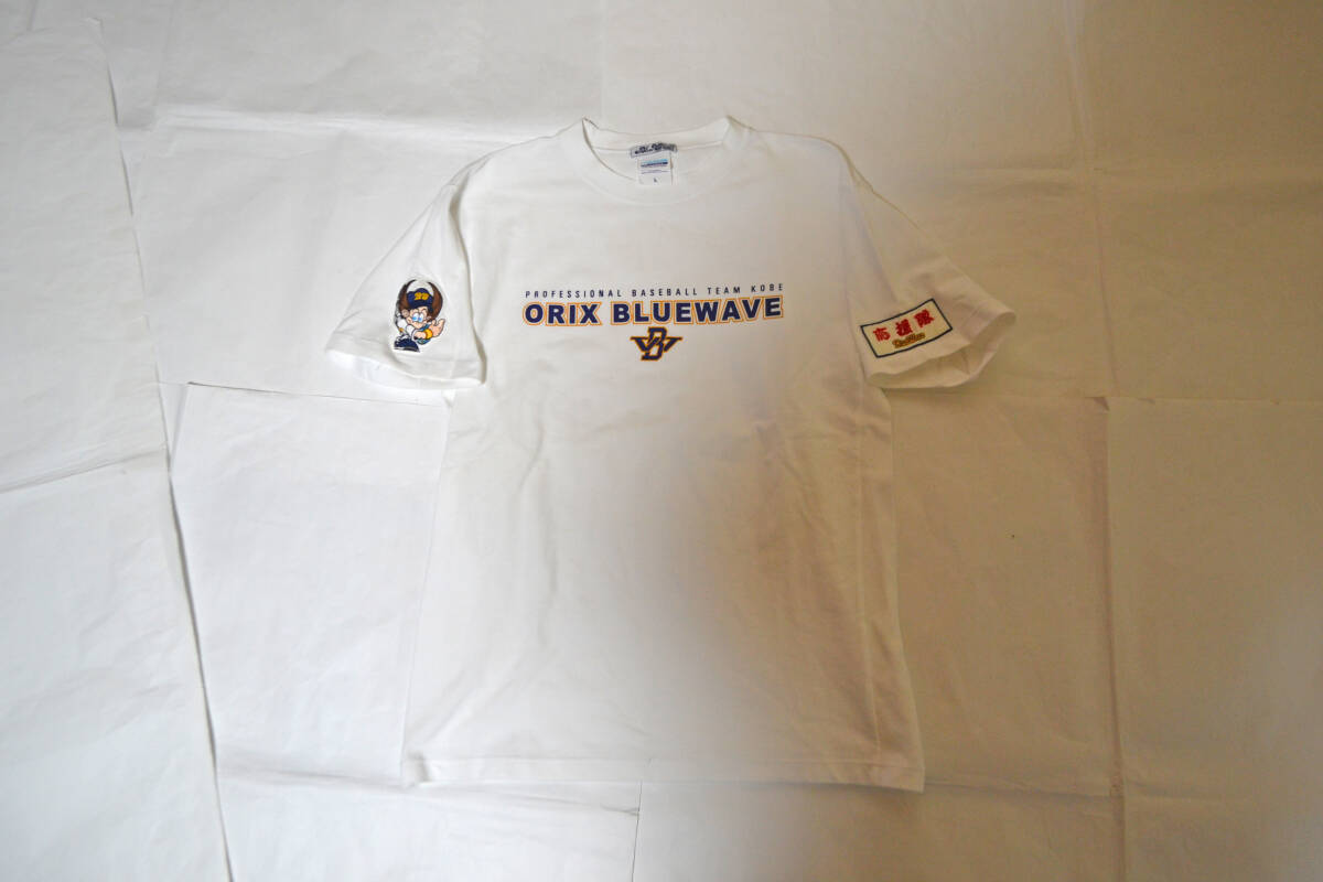 722　オリックス ブルーウェーブ　応援隊ワッペン付きTシャツ　ホワイト　Lサイズ_画像1