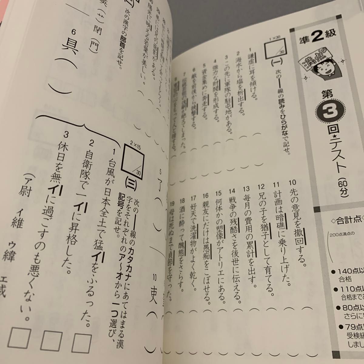 本試験型 漢字検定準２級試験問題集 (１１年版) 成美堂出版編集部 【編】