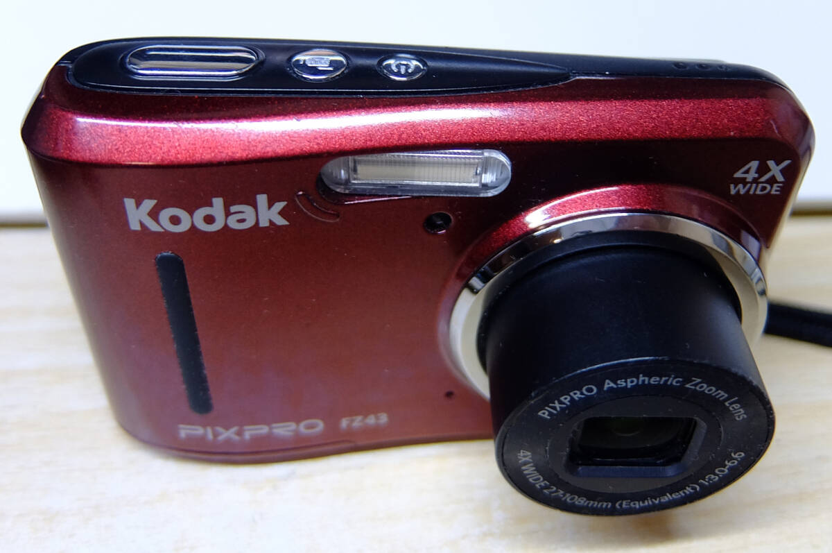 コダック KODAK PIXPRO FZ43 レッド 4倍ズーム コンパクトデジタルカメラ アルカリ電池対応モデルの画像4