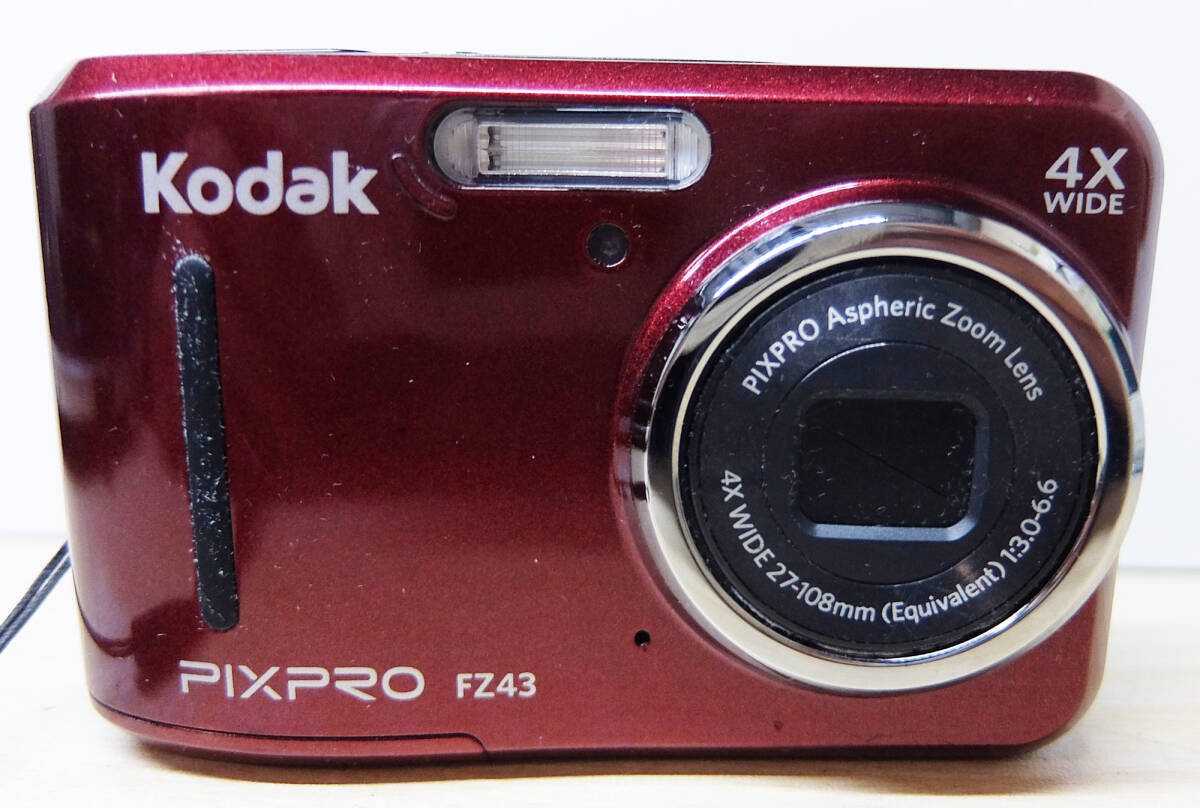 コダック KODAK PIXPRO FZ43 レッド 4倍ズーム コンパクトデジタルカメラ アルカリ電池対応モデルの画像2