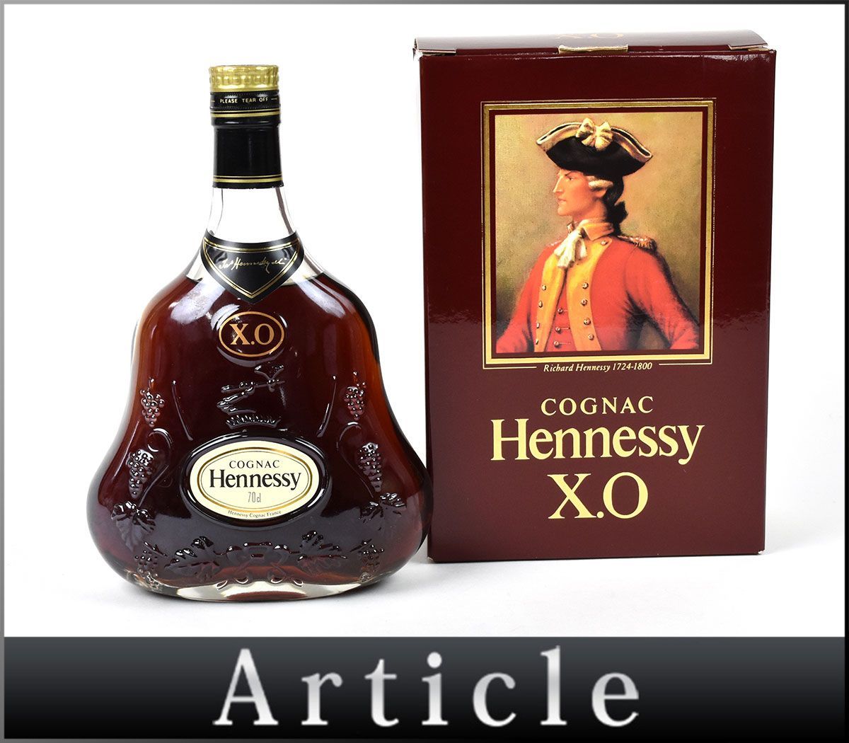 170545古酒〇未開栓 ヘネシーXO 金キャップ クリアボトル コニャック ブランデー Hennessy EXTRA OLD COGNAC BRANDY 700ml 箱/ A_画像1