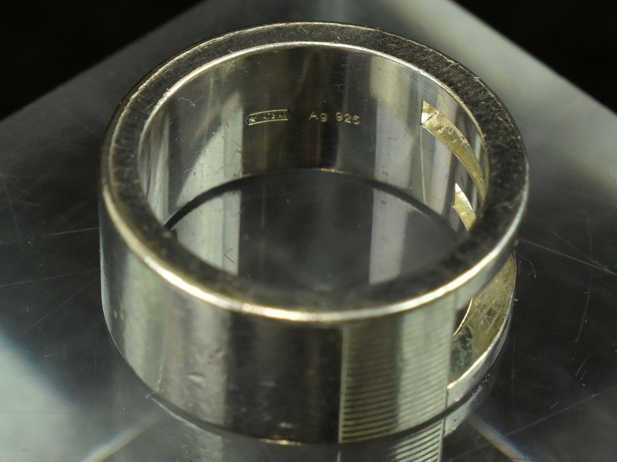 166983〇 GUCCI グッチ ブランデッドG リング 指輪 6号 Sv925 スターリング シルバー シンプル メンズ レディース アクセサリー/ Eの画像6