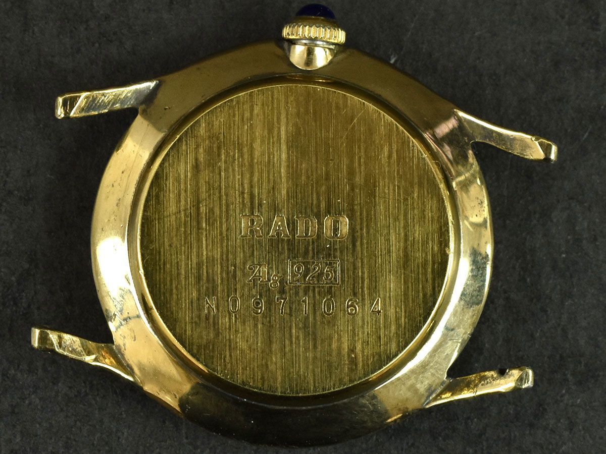 171002□動作確認済 RADO ラドー エレガンス Elegance 腕時計 手巻 2針 ラウンドフェイス Sv925 ゴールド レディース アナログ/ D_画像2