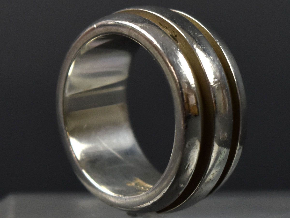 170627〇 Tiffany&co ティファニー グルーブド ダブルライン リング 指輪 10号 Sv925 シルバー メンズ レディース アクセサリー/ E_画像5