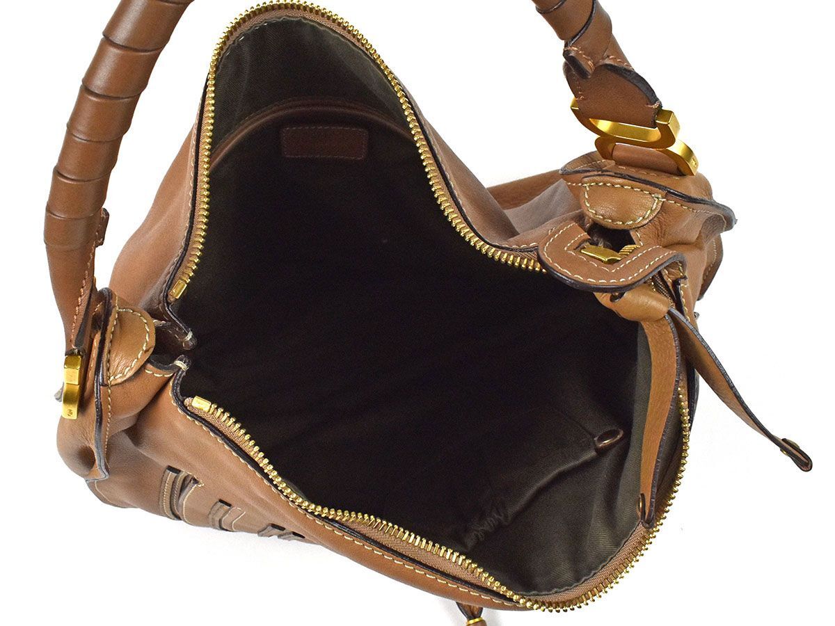 172277☆ Chloe’ クロエ マーシー ハンドバッグ バッグ かばん レザー 革 ブラウン 茶 レディース 保存袋付 シンプル ファッション/ B_画像2